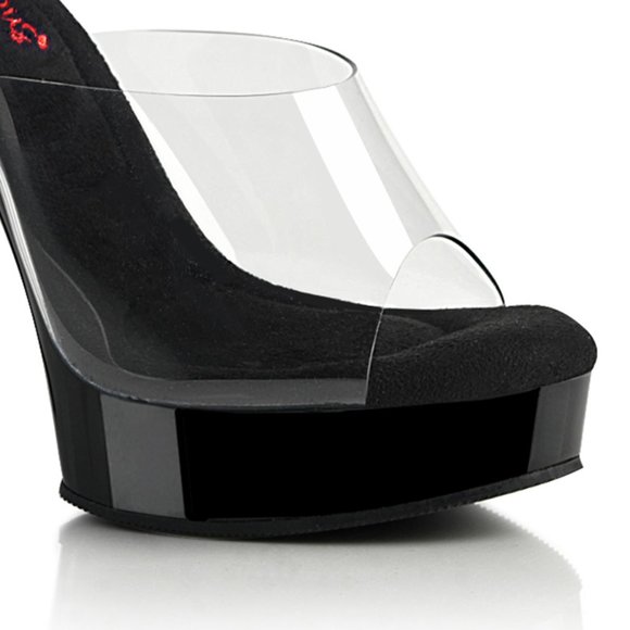 Platform Clear Comfort Width High Heel Shoes - Picture 3 of 5